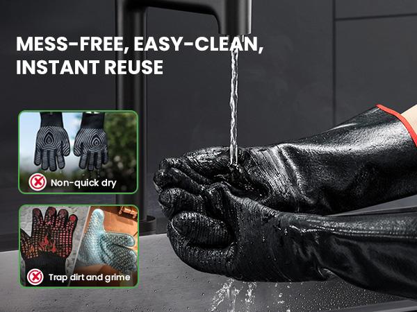 GEEKHOM All in One 932°F Heat Resistant Gloves for Grill BBQ 14" Waterproof Long Sleeve Pit Grill Gloves for Fryer Baking Oven Smoker Fireproof Oil Resistant Neoprene Coating for Yard Work, Great Stocking Stuffers for Men GEEKHOM All in One 932°F Heat Resistant Gloves for Grill BBQ 14" Waterproof Long Sleeve Pit Grill Gloves for Fryer Baking Oven Smoker Fireproof Oil Resistant Neoprene Coating for Yard Work, Great Stocking Stuffers for Men
