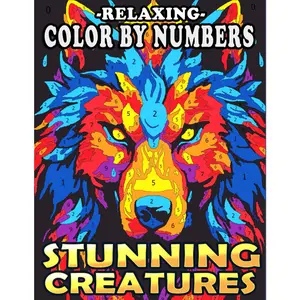 Relaxing Color by Numbers Stunning Creatures: An Adult Coloring Book for Relaxation, Color Quest to Unveil Dazzling Animals