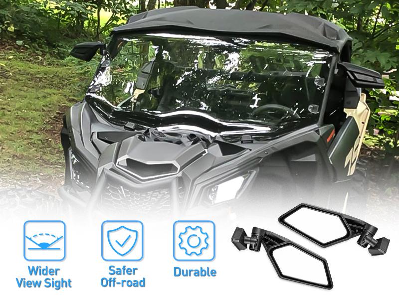 Nilight UTV Side Mirrors Aluminum X3 Rear View Mirror Upgraded 360 Degree Adjustment Compatible with 2016 2017 2018 2019 2020 2021 2022 2023 Can Am Maverick X3 Turbo R