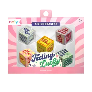 Feeling Lucky Dice Erasers - Set of 5