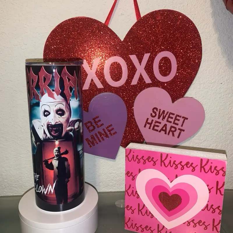 Art The Clown Tumbler-Terrifier-Horror Movie- Bottles Drinkware Water Bottles Lid Straw Insulated Mug Portable Cup Reusable Bottled Washable