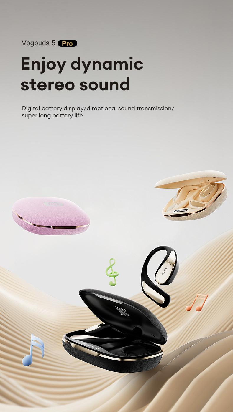 PAXA Vogbuds 5 Pro Bible Prayer OWS Smart Voice Assistant Headset, App-Based Prayer & Scripture Audio,Dynamic Stereo Sound Earbuds with ENC Call Noise Canceling Mic, Digital Battery Display