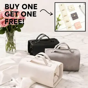 Buy 1 Get 1 Free Large Capacity Waterproof Foldable Cosmetic Bag, Multi-Pocket Travel Must-Have for Makeup Storage make-up bag hair accessory