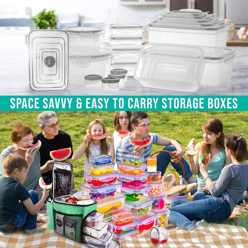 [NEW!] 50 PCS Food Storage Containers – BPA-Free Airtight Food Containers with Leakproof Lids, Stackable & Microwave Safe, Ideal for Pantry Organization, Leftovers, Fruits & Meal Prep