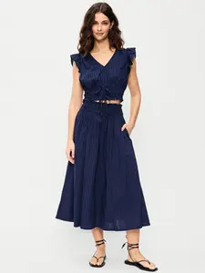 Old Navy Women's Smocked-Waist Midi Skirt