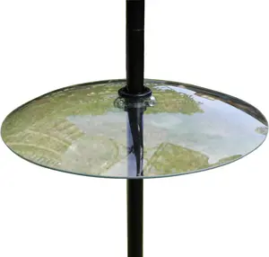 13 1/2 Inch Clear Glass Two-Way Squirrel Baffle and Weather Guard for Bird Feeder Hanging or Pole Mount