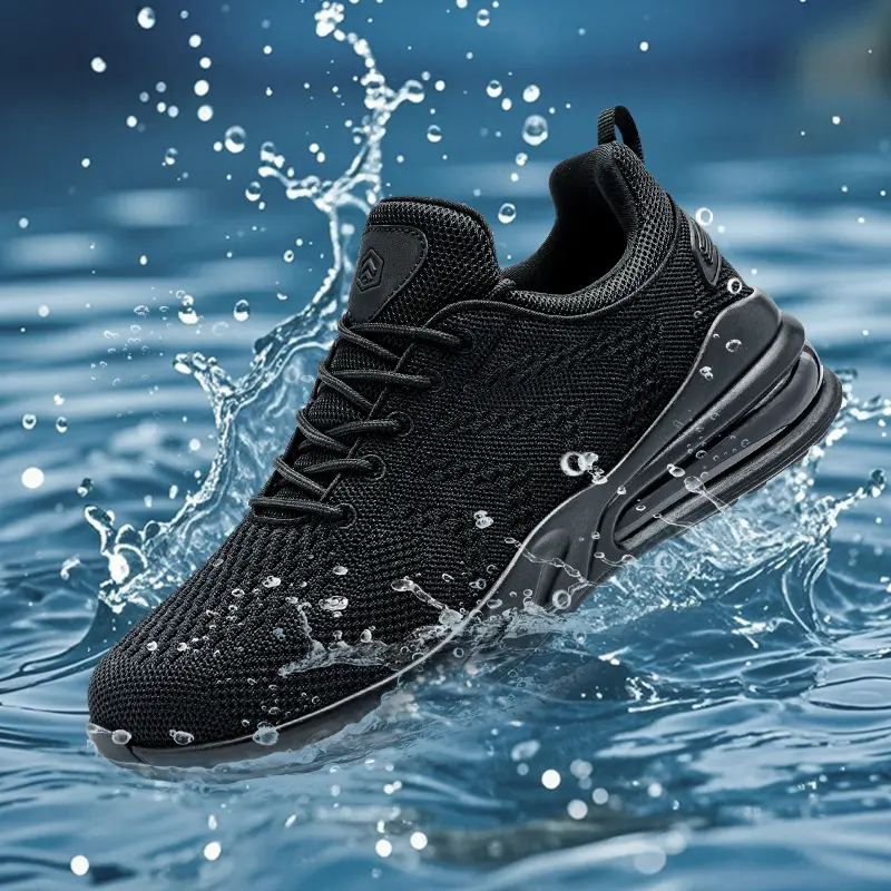 Lightweight Lace-up Chef Work Shoes | Non-slip Waterproof Oil Resistant Breathable Mesh | Unisex Black for Cleaning Services All Season, Water Shoes, Breathable Mesh Keeps Feet Fresh