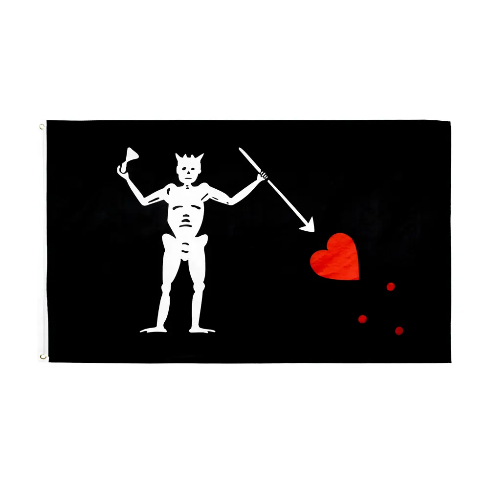 Johnin Edward Teach Blackbeard Pirate Rectangular Synthetic Polyester Tapestry, 90x150cm Vibrant Black Decoration Banner, Room Decor & Party Decor Hanging Home Supplies Gift