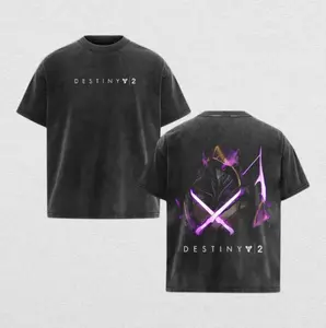 Destiny 2 Vintage Washed Tee – Oversized Graphic T-Shirt, Heavyweight Retro Cotton Streetwear, Perfect Gift for Fans of Movies, TV Shows, Art, and Iconic Sci-Fi Poster Collections