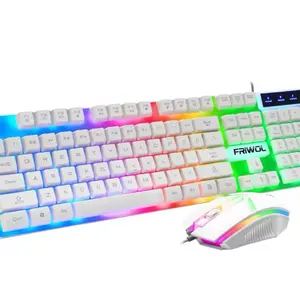 Friwil LED Gaming Keyboard Mouse Combo Set with Dual Color Vibrant Design & smooth Mouse