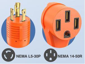 Nilight RV Generator Adapter Cord 30Amp to 50Amp 3 Prong Pure Copper Heavy Duty Twist Lock Male Plug 10 Gauge Wire L5-30P 14-50R 30M/50F for RVs Camper Caravan Van Trailer Nilight RV Generator Adapter Cord 30Amp to 50Amp 3 Prong Pure Copper Heavy Duty Twist Lock Male Plug 10 Gauge Wire L5-30P 14-50R 30M/50F for RVs Camper Caravan Van Trailer