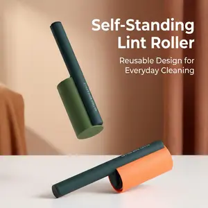 Self-Standing Lint Roller + 3 Replacement Rolls – Strong Adhesive, Easy Hair Removal