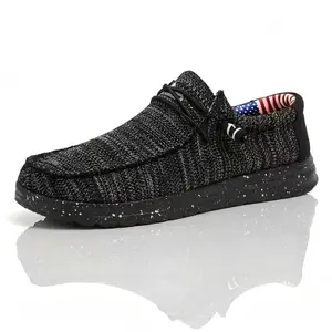 AOPLUS Men's casual and comfortable one-piece sports shoes, suitable for all seasons. Lightweight canvas upper, lined with the American flag pattern. Daily running shoes and training shoes. Closed-style sports shoes. Suitable for boys or girls to wear.