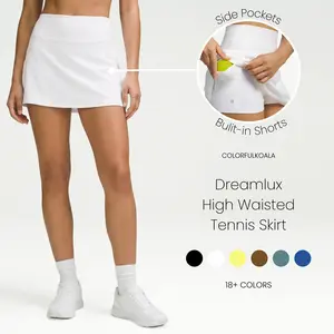 Colorfulkoala Dreamlux High Waisted Tennis Skirt for Women with Built-in Pocket Shorts – Buttery Soft Athletic Skort