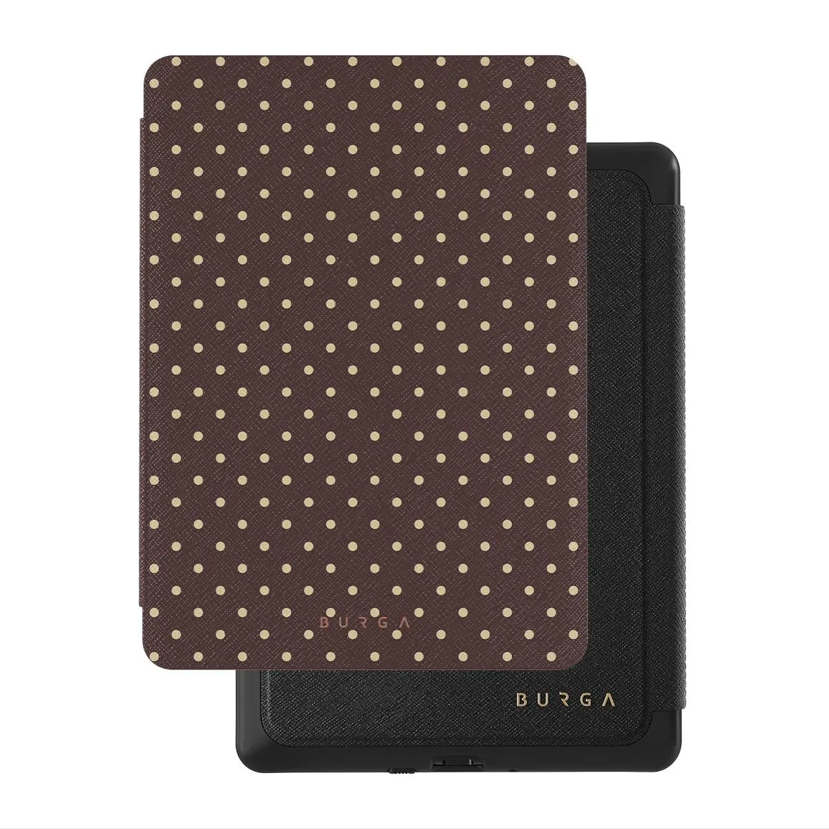 BURGA Polka Dots Vegan Leather Folio E-Reader Case Cover for Kindle Paperwhite Gen 11/12 (6.8" & 7", Signature & Colorsoft) - Sorry Busy Design, Hand Strap, Auto Sleep/Wake, Magnetic Closure, Shockproof Protective Book Cover for E-Reader Users