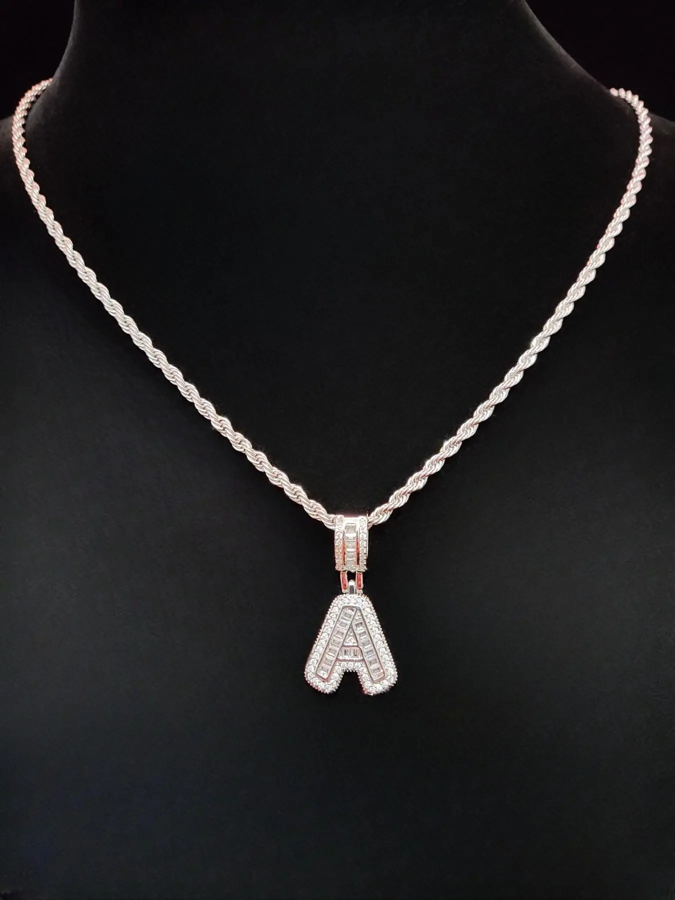 Artificial Zircon Letter Pendant Necklace, Trendy Fashion Initials Jewelry for Parties and Daily Wear, Versatile & Exquisite Jewelry for Birthday Gift, Fashionable Jewelry, Personalized Initial Necklace, Alphabet Necklace, Letter Necklaces
