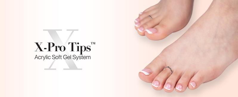 SXC Cosmetics X-Pro Tips French Tip Press On Toenails for Women – Acrylic Soft Gel System Starter Kit – Long-Lasting, Salon-Quality DIY False Toenails