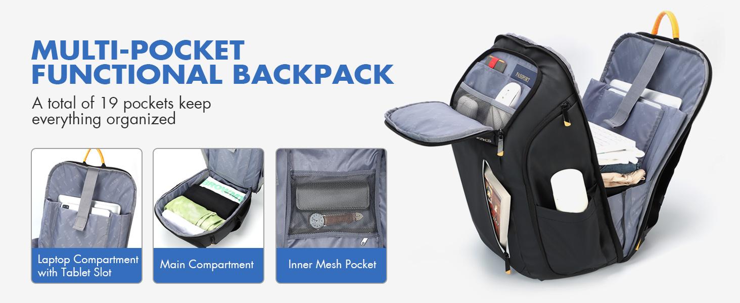 Durable Waterproofing Business Backpack for Men, Nylon 30L Elite Bag with Adjustable Shoulder Strap, USB Charging Port, Anti-Theft Pocket, Fits 17.3 in Laptop, Travel & Functional Laptop Backpack