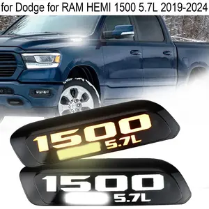 LED front fender side marker light cover replacement for Dodge RAM HEMI 1500 5.7L 2019-2024, 2 pieces
