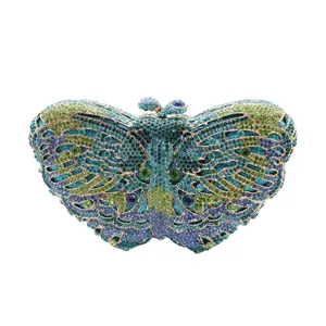 PSBIYUS Butterfly Rhinestone Clutch Purse Luxury Evening Bag for Prom Party Wedding