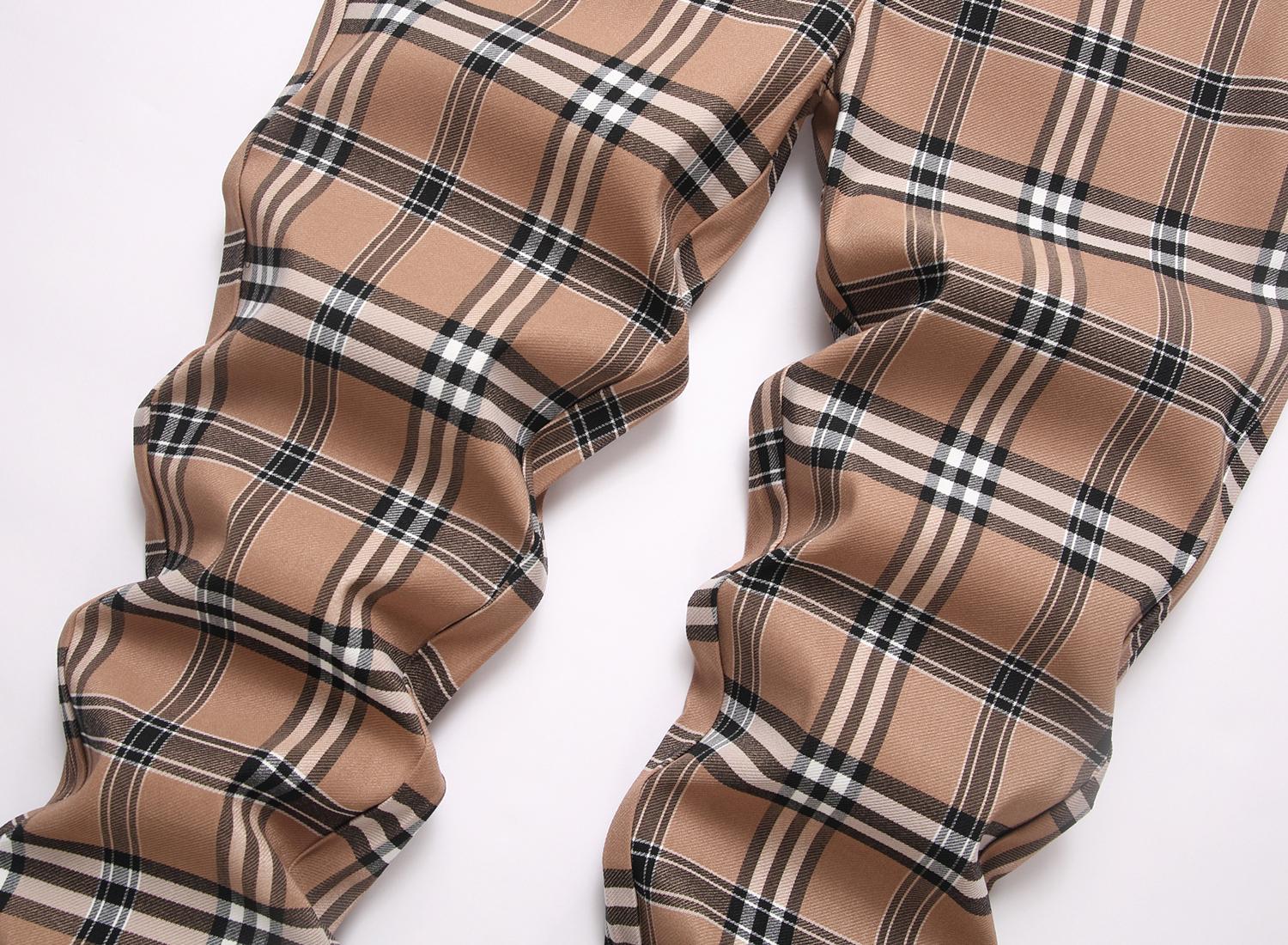 JUNBAOSS Men's 1-3 Pack Slim Fit Stretch Dress Pants Plaid Skinny Pants for Men, Straight Leg Fashion Comfort Flex Waist Pants, Mens Casual Business Golf Dress Chinos Pants SpringStatements