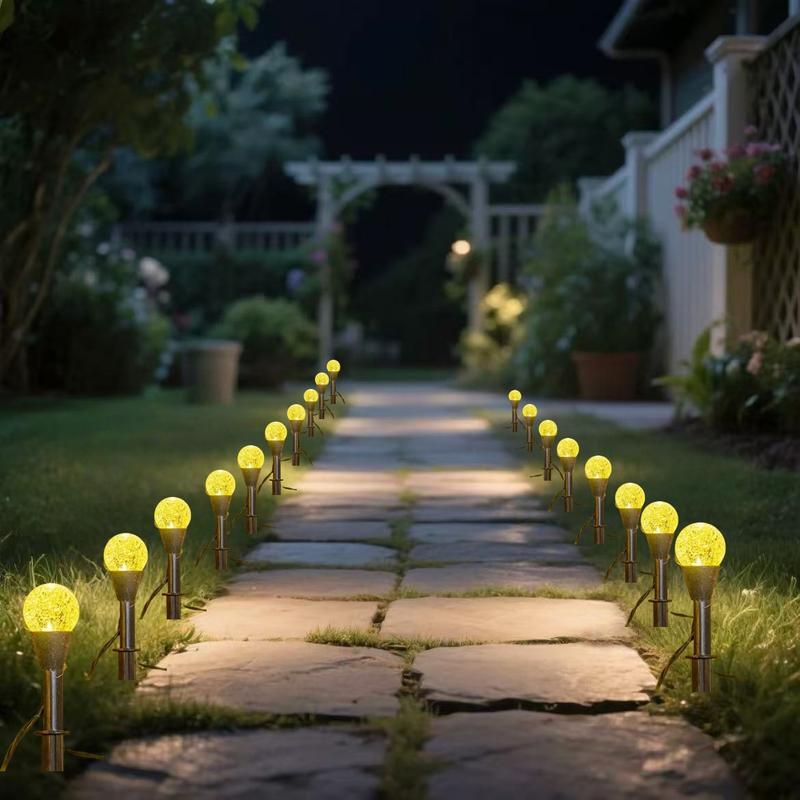 Set of 30 LED bubble ball decorative lights, featuring 8 lighting modes and multiple color options. Solar-powered and outdoor waterproof, ideal for Valentine’s Day, Easter, garden, park, courtyard, lawn pathway decoration, wedding, and birthday scene deco