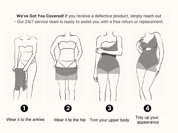 Shapellx Smart Sculpt All-In-One Mesh Wrap Shaping Swimwear