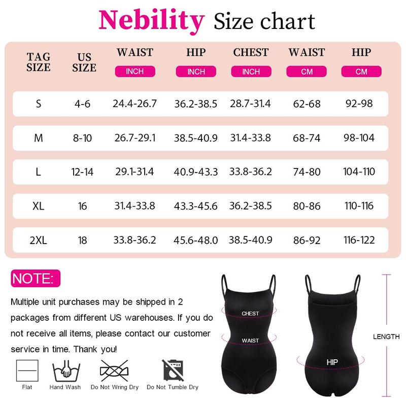 Nebility Women's Solid Seamless Camisole Bodysuit - Flat Neck Spaghetti Strap, Sleeveless Casual for Daily Wear, Minimalist Black Shapewear Vest Basic