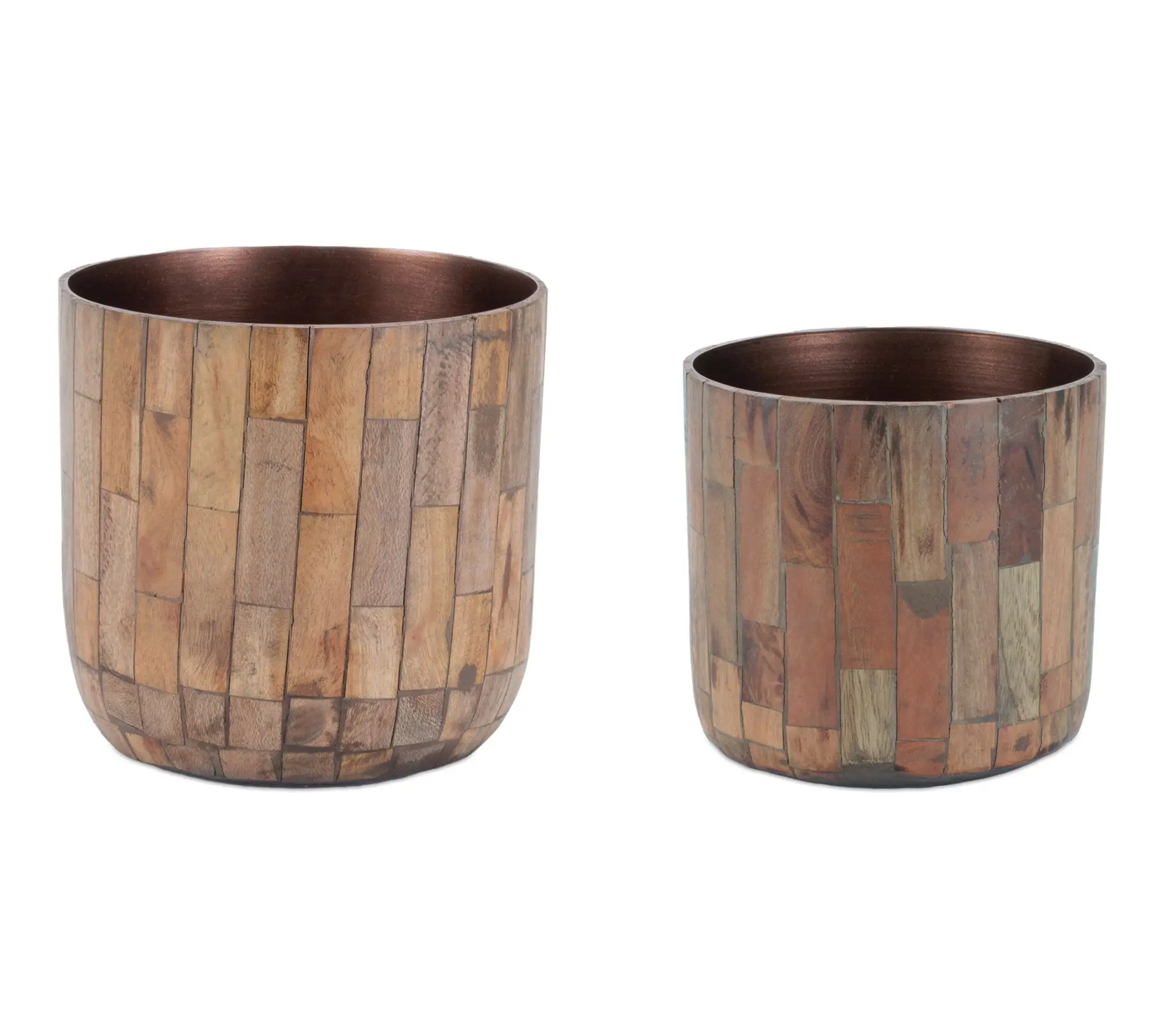Melrose International Round Wooden Planter (Setof 2) Melrose International Round Wooden Planter (Setof 2)