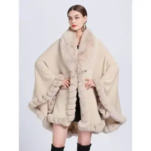 Women's Elegant Faux Fur Shawl Wrap, Ideal for Air-Conditioned Rooms, Warm and Comfortable for Home and Parties, Fall & Winter Fashion, Soft Warm Shawl