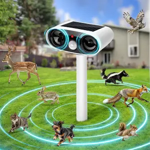 Solar Powered Outdoor Ultrasonic Control Animal Repellent, Waterproof Animal Repellent, Garden Farm Yard Bird Repellent, Deer Repellent Devices