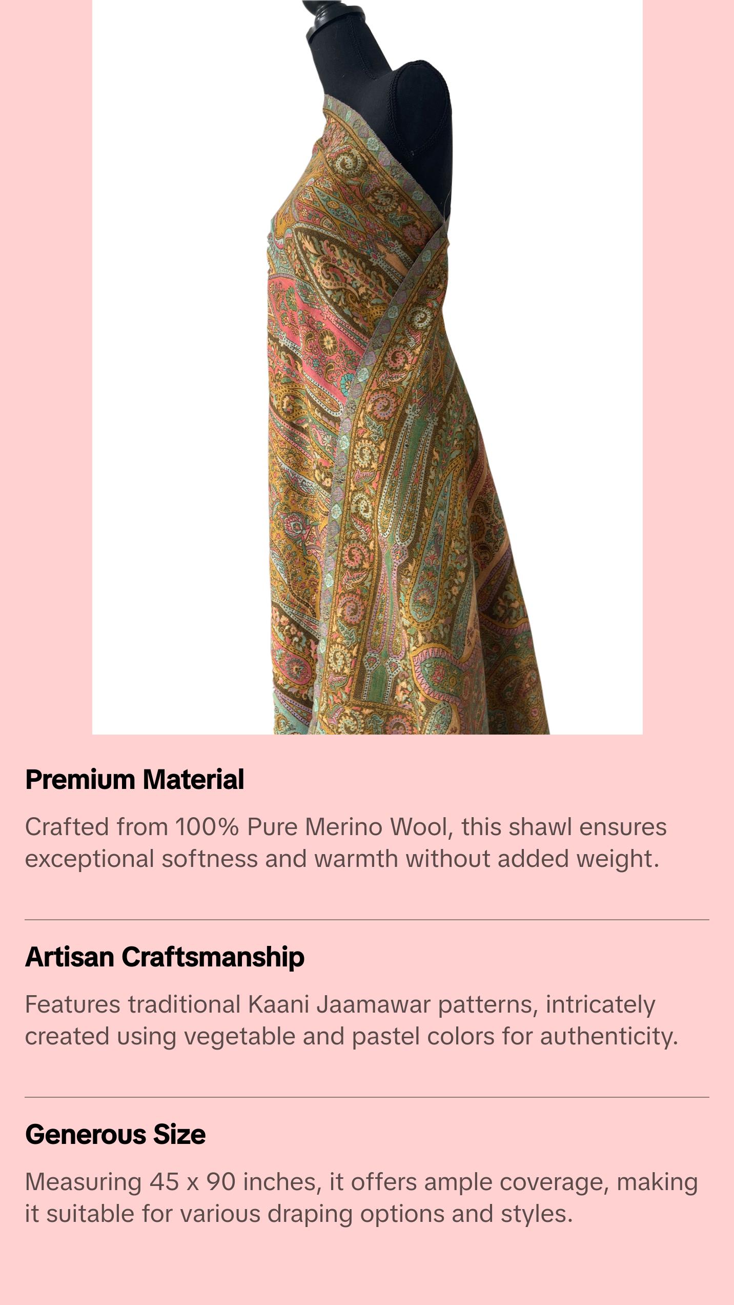 Handmade Pashmina Shawl - Mustard