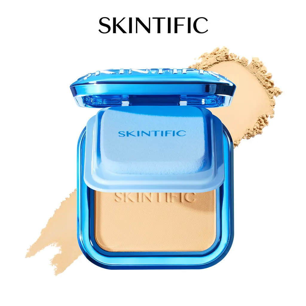 [New Launch] SKINTIFIC Ultra Cover Powder Foundation Hype Fine Powder 3X Soft-Focus Complex Intelli Oil Control 16H Matte Finish All Skin Type Best For Oily Skin