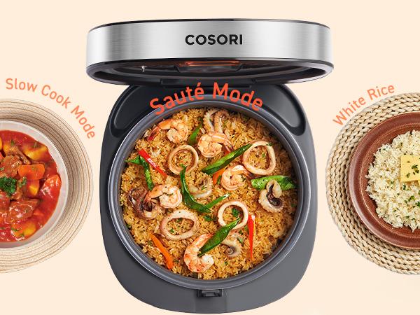 COSORI 18-in-1 Rice Cooker, Olla Arrocera Eléctrica 5-Qt: Slow Cook, Steam, 24H Warm, Fuzzy Logic, Nonstick Pot & 50 Recipes  Kitchen Appliances mothersdaygift