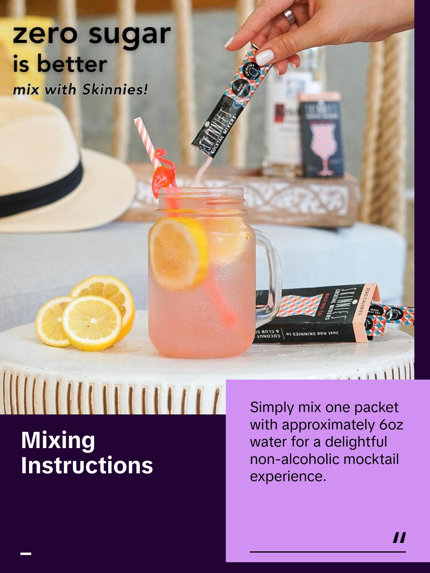 RSVP Skinnies Maui Mai Tai - Zero Sugar Non-Alcoholic Drink Mixers