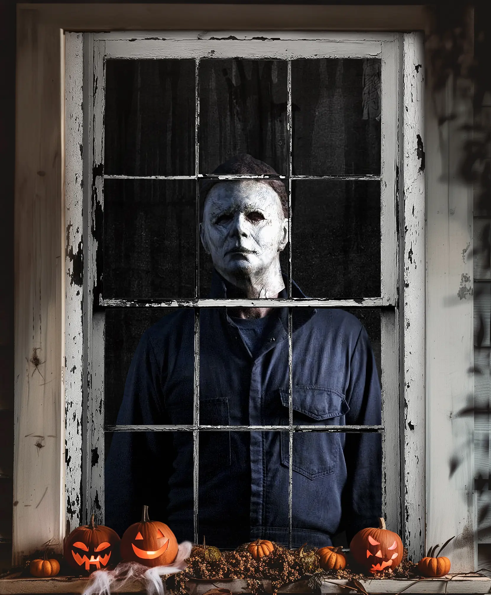lckellong Halloween Plaid Glam Water Resistant Window Decals - Horror Spooky Vibes Decorative Stickers, Home Decoration Items for Black Friday TikTok Shop