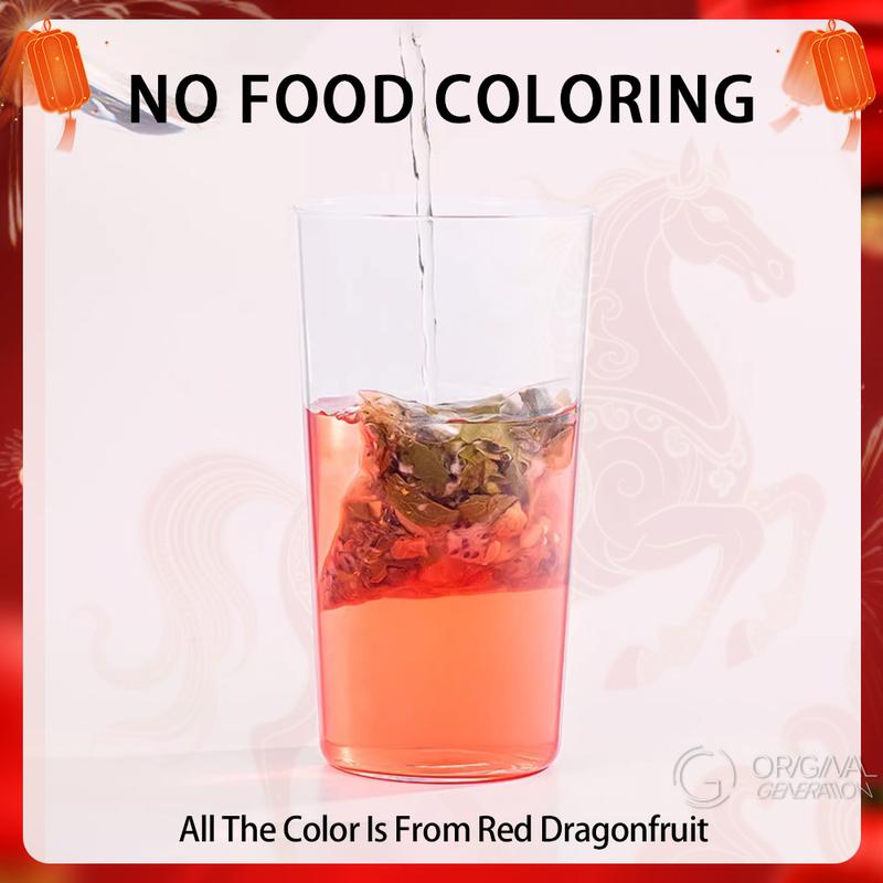 Bogo Lunar New Year 3.0 Watermelon Oolong Tea 2 Cartons (1 Carton 70g 7g×10packs)×2 With Color Changing Glass Sport Drinking Water Bottle With Oolong Tea Red Pitaya Watermelon Peach Pumpkin Strawberry Apple