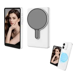 Magnetic Selfie Monitor Screen 4” - Real-Time ScreenSharing, 1080P & 4K Wireless Recording, Rear-CameraSelfies for Live Streaming, Vlogging & TikTok, Compatiblewith iPhone & Android. Smart Vlog kit.