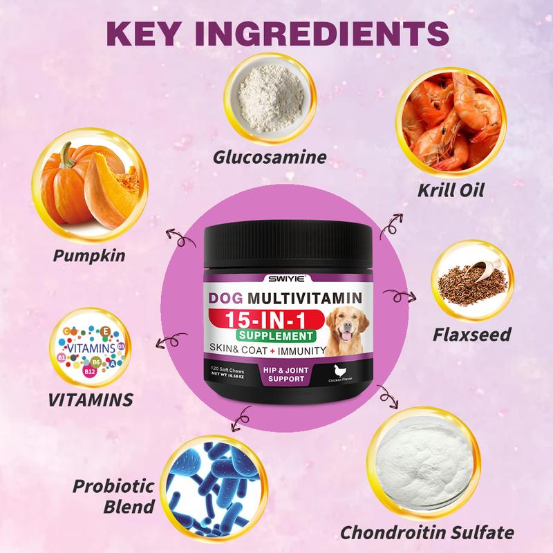 SWIVIE-DOG MULTIVITAMIN 15-IN-1SUPPLEMENT SKIN& COAT + IMMUNITY