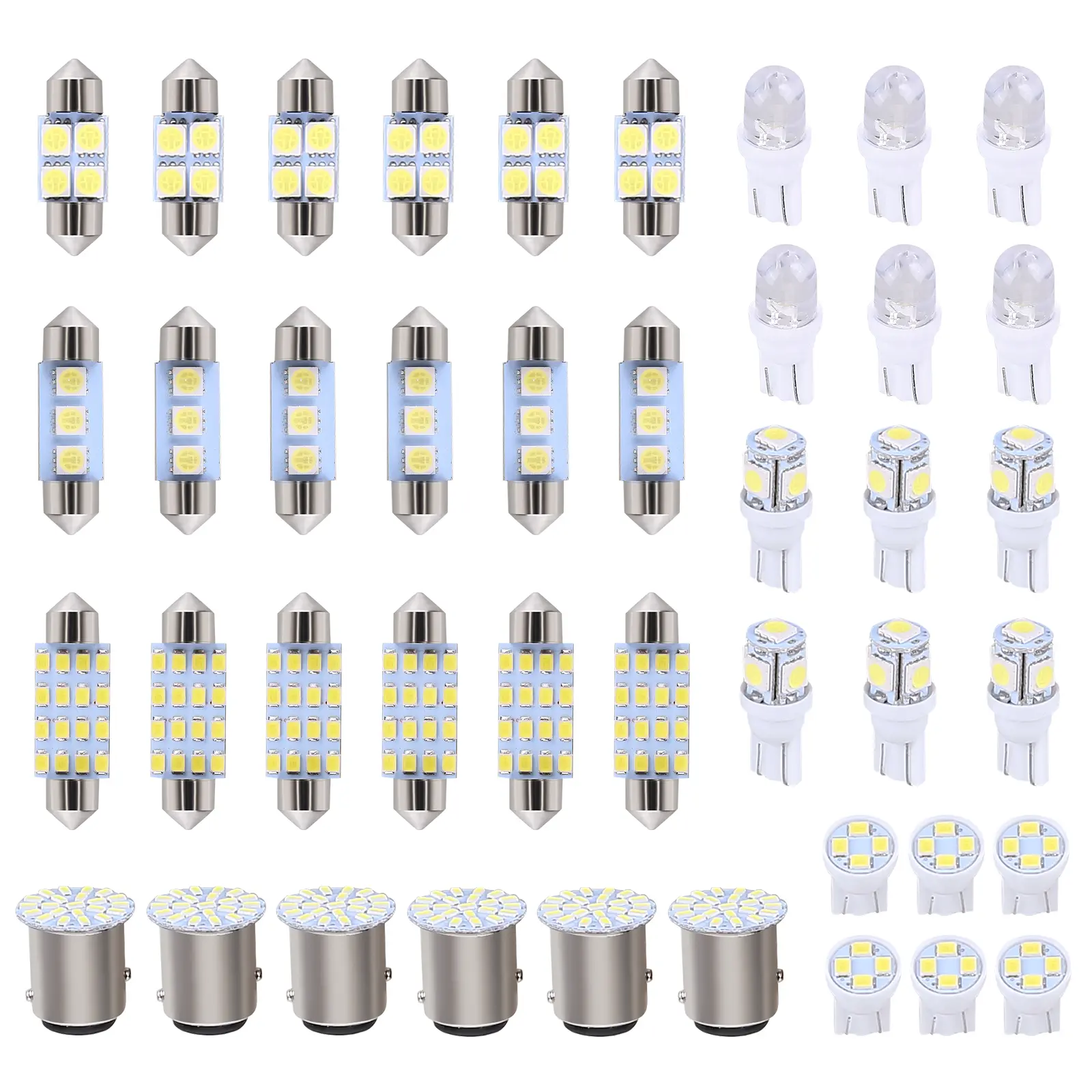 42pcs LED T10 Car Interior Lighting Combination Kit - Waterproof, Durable, Easy-Installation Auto Decorative Light Bulbs for Reading, License Plate, Offroad Round Light Pods, Led Lights For Car, Interior Led Vehicle