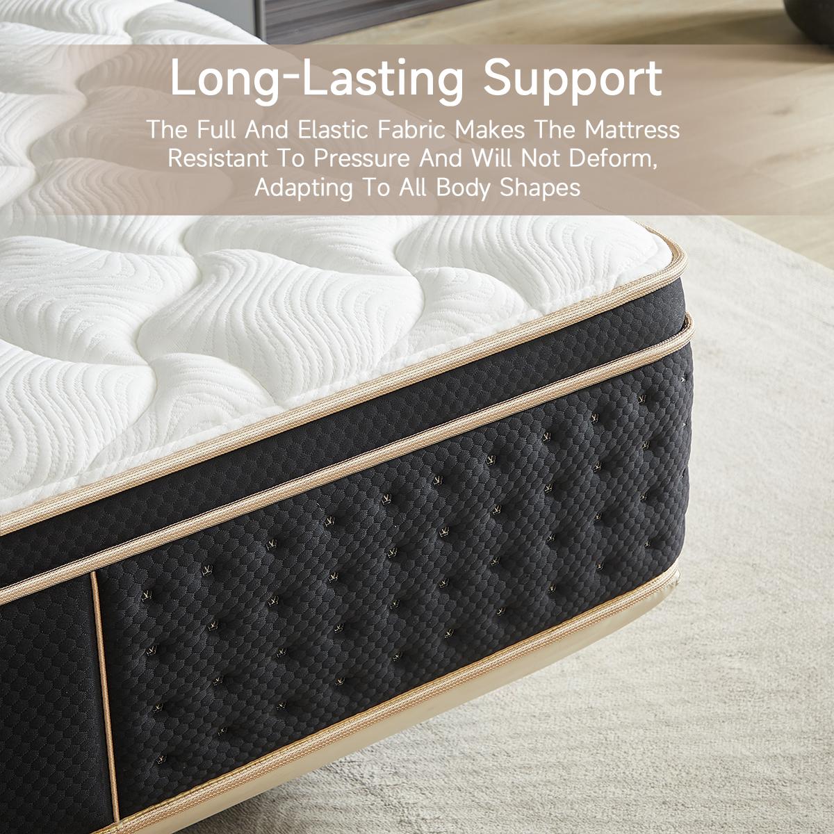 [ZYLUMI]  Hybrid Mattress in a Box, 10/12/14 Inch, Twin/Full/Queen/King, Gel Memory Foam & Zoned Support Springs, Pressure Relief, Breathable Fabric, Motion Isolation, CertiPUR-US & OEKO-TEX