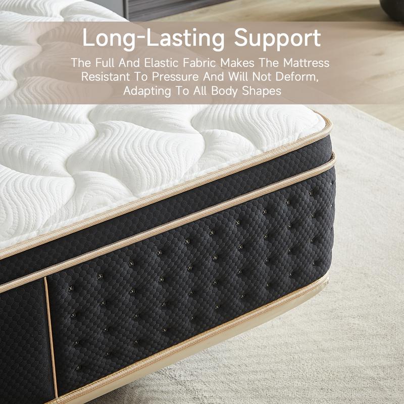 [ZYLUMI]  Hybrid Mattress in a Box, 10/12/14 Inch, Twin/Full/Queen/King, Gel Memory Foam & Zoned Support Springs, Pressure Relief, Breathable Fabric, Motion Isolation, CertiPUR-US & OEKO-TEX
