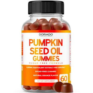 Pumpkin Seed Oil Gummies 4000mg Equivalent Extract – Orange Flavor Herbal Supplement for Daily Wellness Support, 60 Gummies