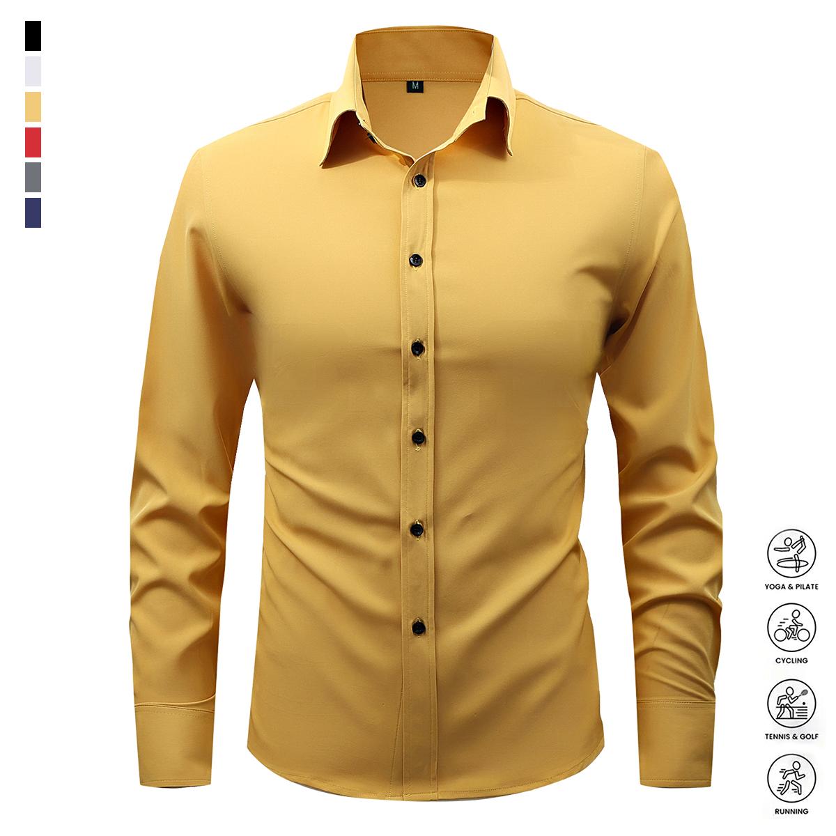 Men's Fashion Shirt, Spring and Autumn Casual Breathable Long Sleeve Button Top