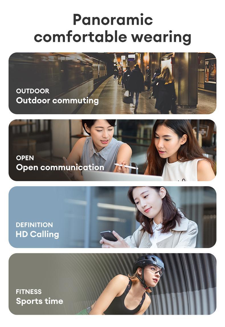 PAXA OpenAir 5 Wireless Earphones,Wireless Bluetooth 5.4 Earbuds High-Fidelity Robust Bass Sound Headphones, Breathable Open Ear Electronic Headset for Workout & Sports