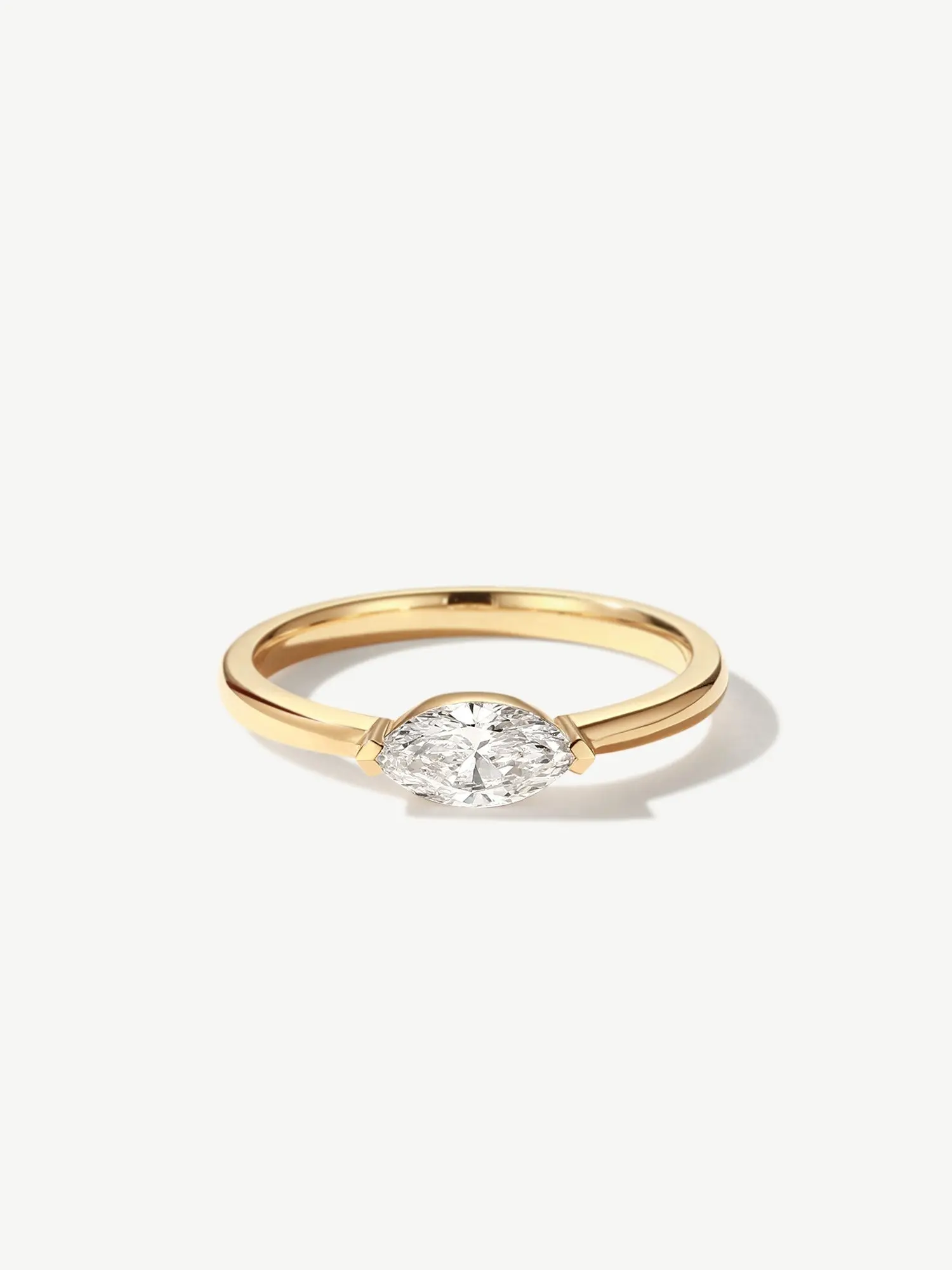 "Core of Brilliance" Solitaire Marquise Cut Lab Grown Diamond Engagement Ring for Women Promise Anniversary Wedding Ring in 14K Solid Gold (0.5-1 Carat)