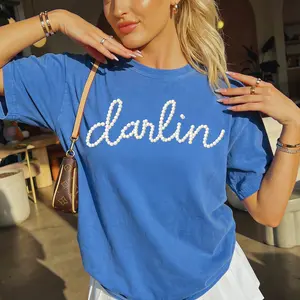 Pearl Darlin Comfort Colors Graphic Shirt, Faux Pearls DTG Printed NO REAL PEARLS, Comfort color shirt ofr women