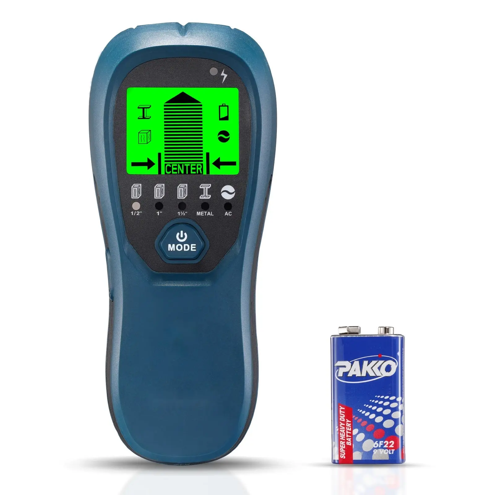Stud Finder Wall Scanner Portable 5 In 1 Electronic Wall Stud Detector With Smart Sensor High Definition LCD Display And Audio Alarm For Center And Edge Of Metal AC Wires Joists Pipes Blue