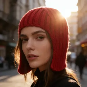 Hat Wig Hot Girl Knit Hat Cold-Resistant Warm Beanie Outdoor Fashion Hats for Cold Weather Stylish Knit Beanie