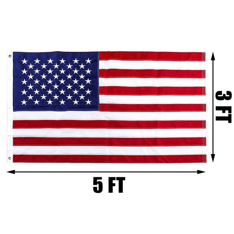 American Flag 3x5 Outdoor Heavy Duty Embroidered Stars Sewn Stripes Brass Grommets Waterproof US USA Flags